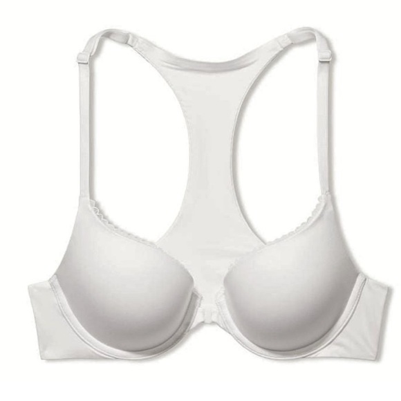 Victoria's Secret Body by Victoria White Bra 42DD Lined Full Coverage Racerback - Picture 7 of 8